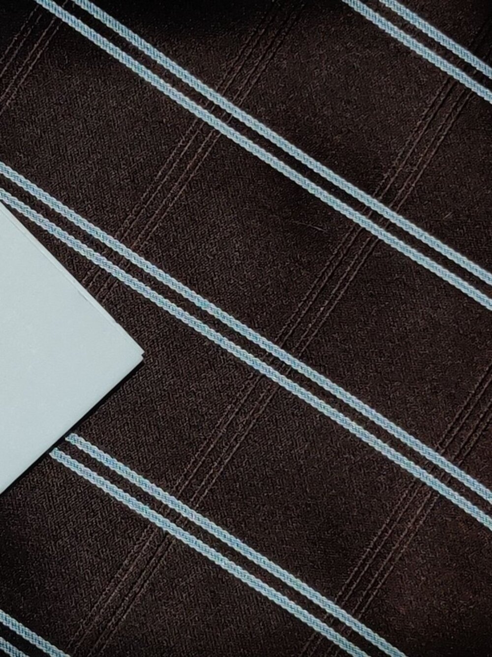 Tommy Hilfiger Vintage Necktie Brown Blue Striped Plaid Preppy 100% Silk Y2K - Picture 8 of 12